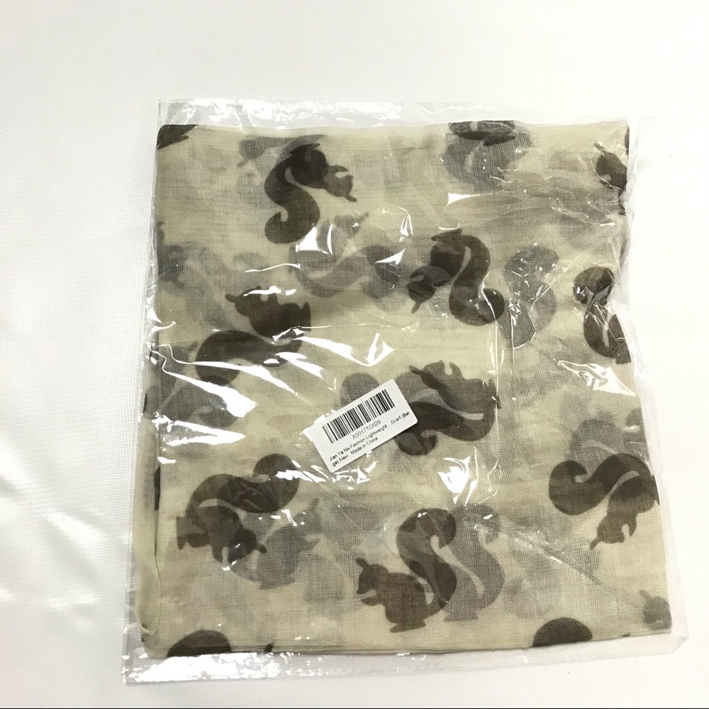 Women Squirrel Scarf Women Large Rectangular Neck - Picture 5 of 7
